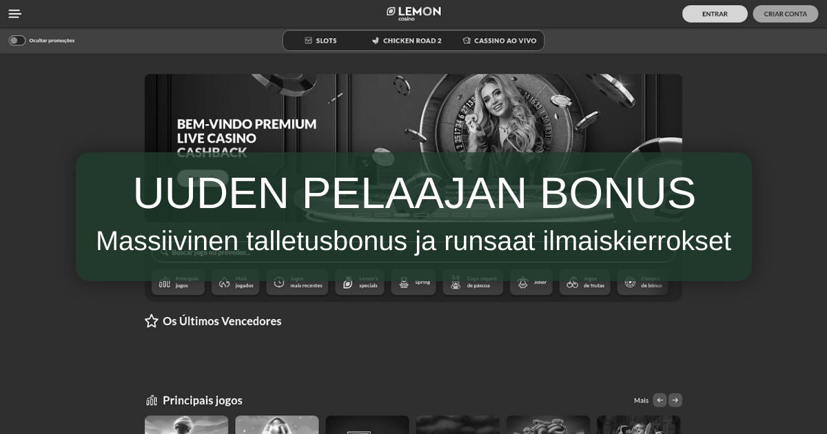 Lemon Casino - Pelaa kolikkopelejä ja bonus | Suomi