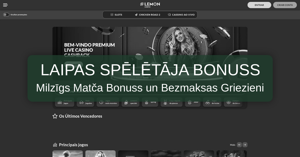 Lemon Casino - Sloti online ar 100% bonusu līdz 500€ | Latvija